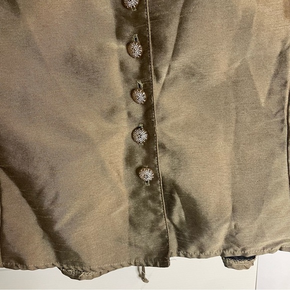 Vintage Unique RARE  Nina Piccalino Sage Green Button Up Suit Jacket - Silky - Picture 2 of 7